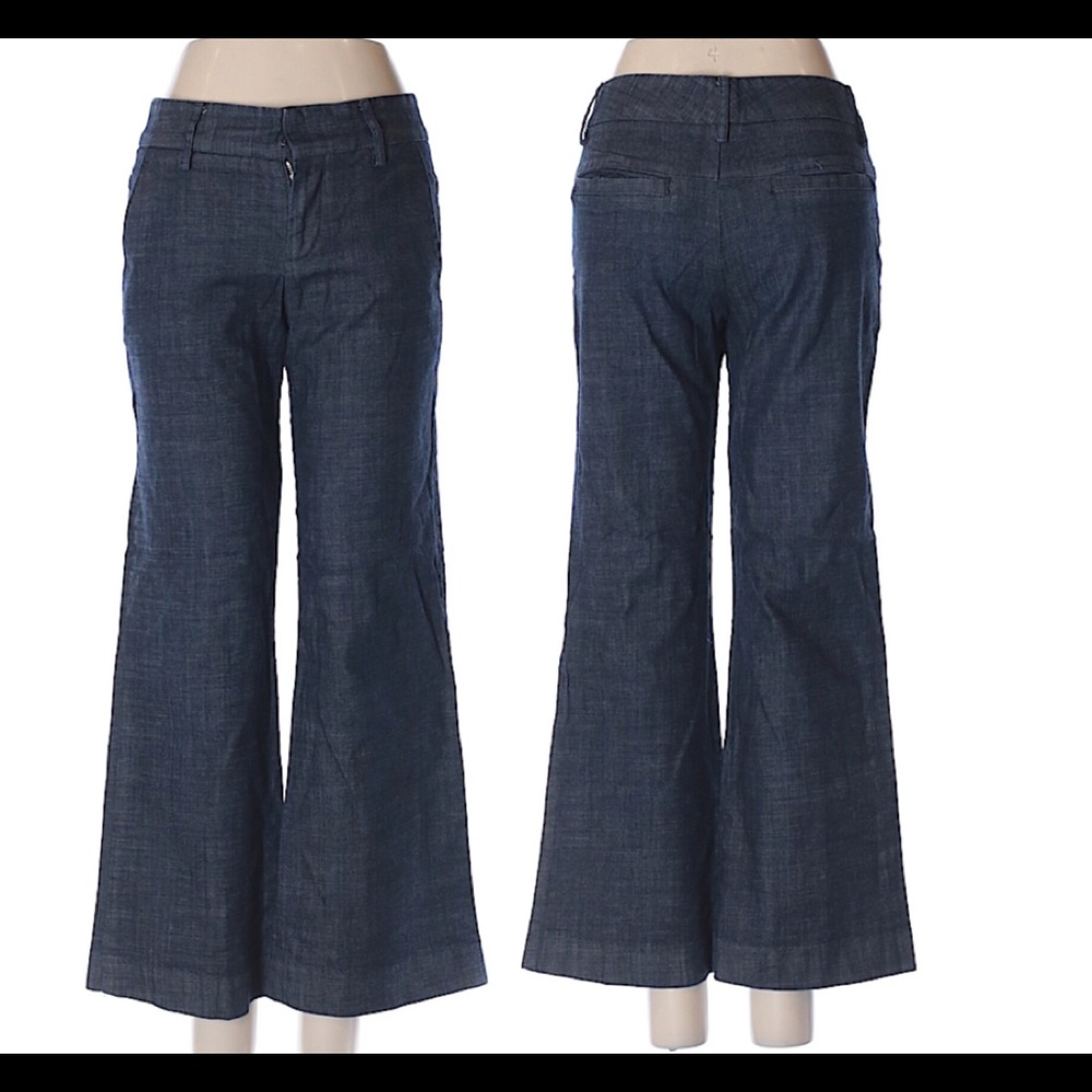 Poleci Dark Wash Cropped Flared Jeans Size 2 EUC
